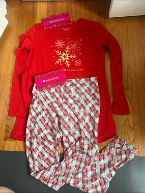 NEW American Girl L (14/16) Holiday Dreams retired Snowflake Pajama Set